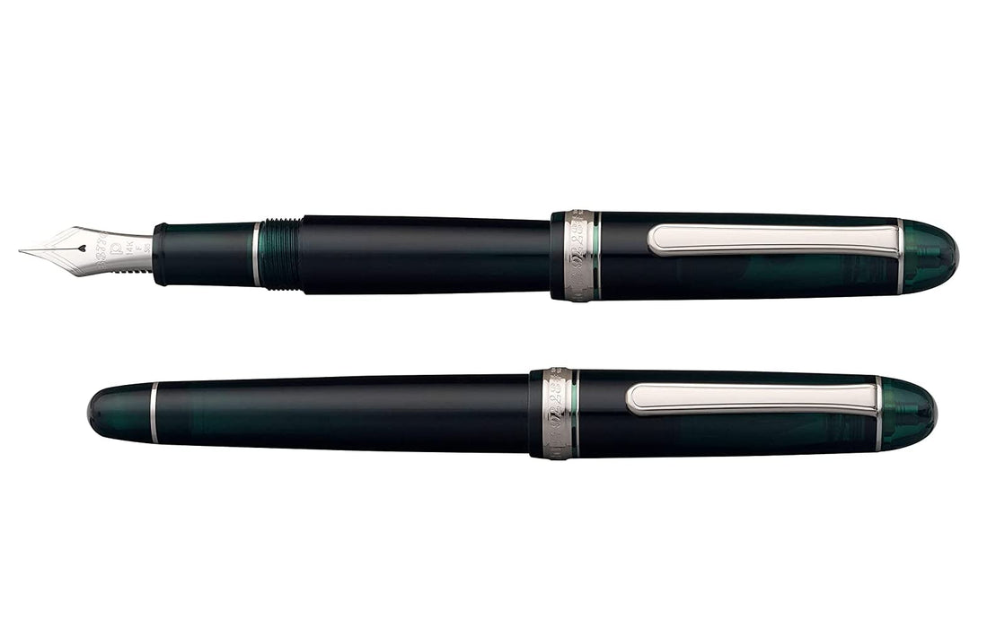 Platinum Pen 3776 Century Extra Fine Fountain Pen Rhodium Finish Laurel Green with Love Sticker