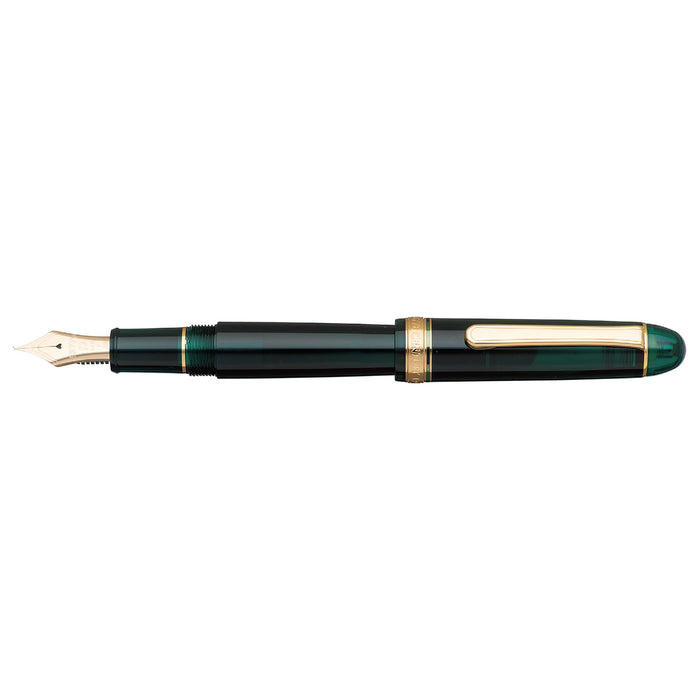 Platinum Fountain Pen - Fine Soft #3776 Century Laurel Green Lightweight 20.5g Size 139.5x15.4mm