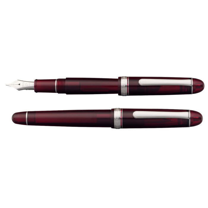 Platinum Fountain Pen #3776 Century Bold Burgundy Rhodium Size 139.5X15.4mm Weight 20.5G