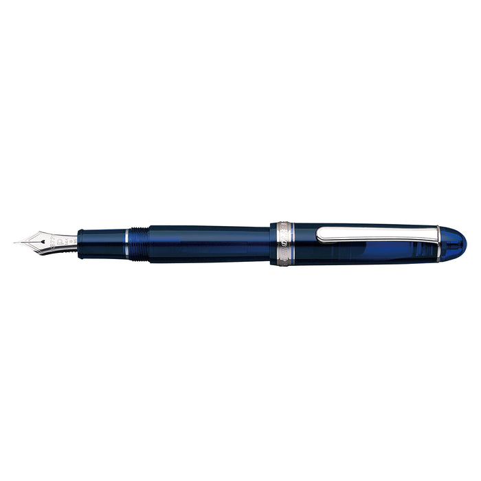 Platinum Fountain Pen #3776 Century Fine Point Rhodium Chartres Blue - Pnb-18000Cr #51-2