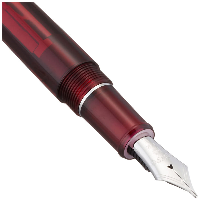 Platinum 3776 Century B Bold Fountain Pen Dual-Use Rhodium Finish Burgundy Color