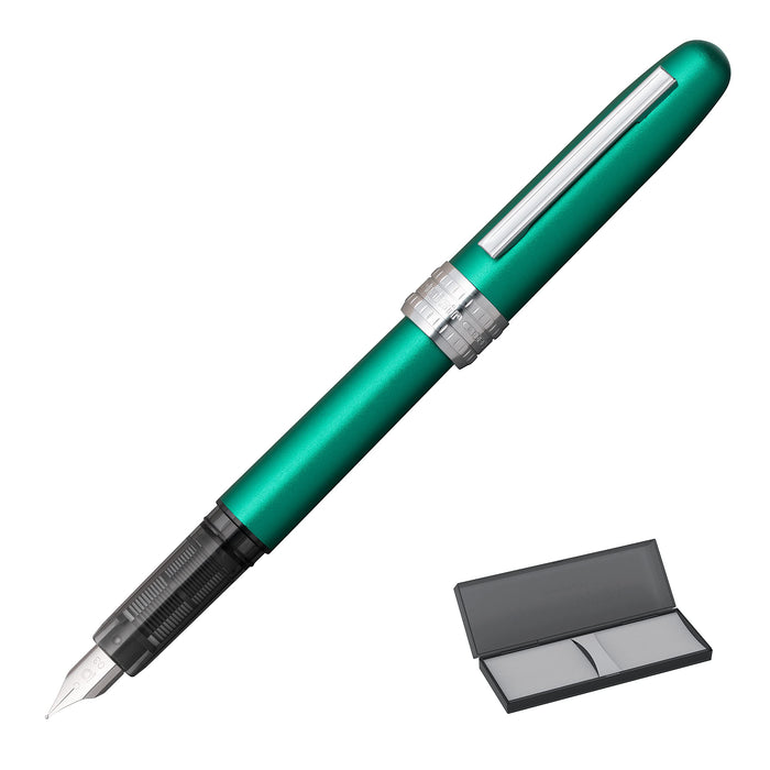 Platinum Plaisir Medium Point Fountain Pen in Teal Green