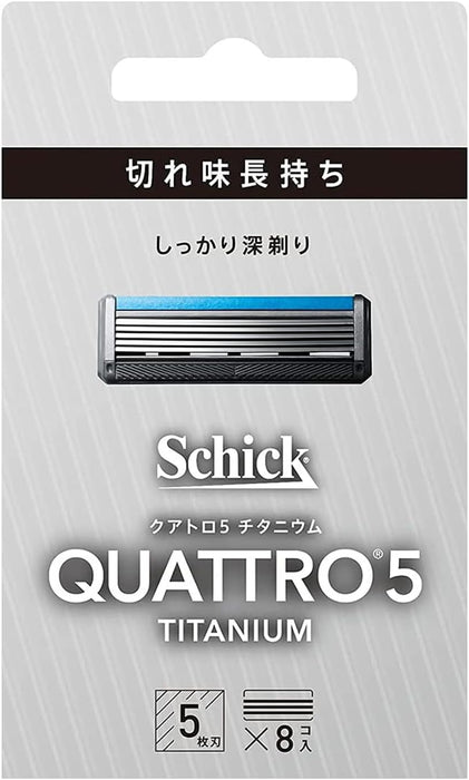 Schick Quattro 5 Titanium Replacement Blades 8 Pieces - Made in Germany