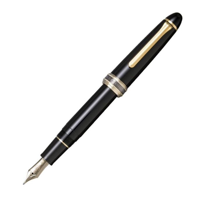 Sailor Fountain Pen - Black GT 21K Large Cross Music Long Sword Sharpening