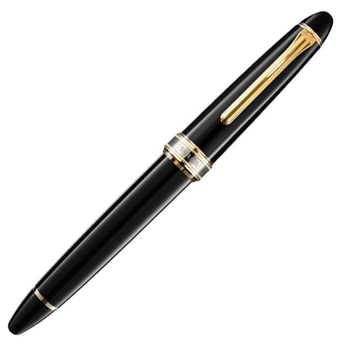 Sailor Fountain Pen 21K Medium Fine Naginata Honed Gold Trim Black GT 10-7121-320