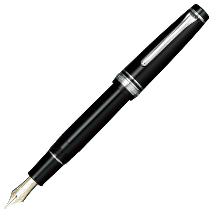 Sailor Professional Gear Silver Black Fine Point Fountain Pen 11-2037-220