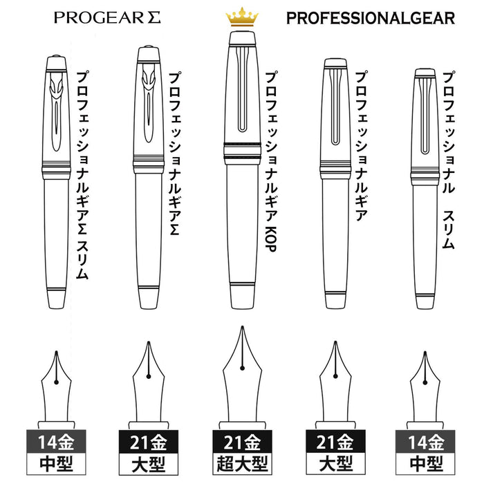 Sailor Professional Gear 銀色 Kop 示範粗體鋼筆 10-9619-600