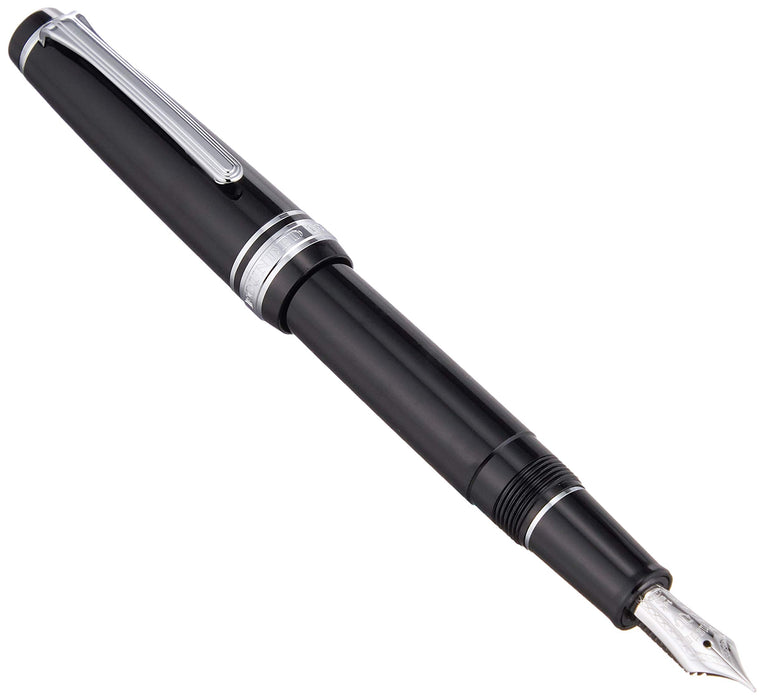 Sailor Professional Gear 細長黑色銀色中型細鋼筆 11-1222-320