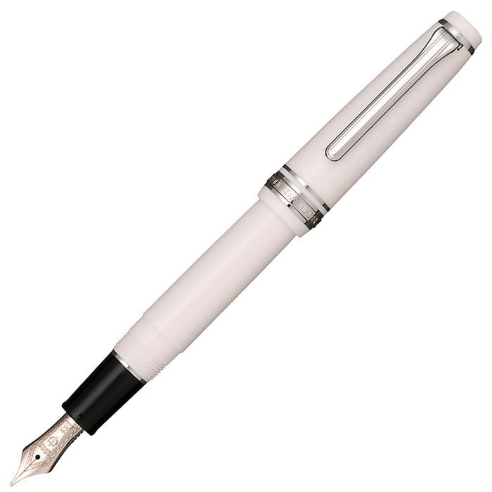 Sailor Fountain Pen Professional Gear Slim Silver White Fine Point - Model 11-1222-210