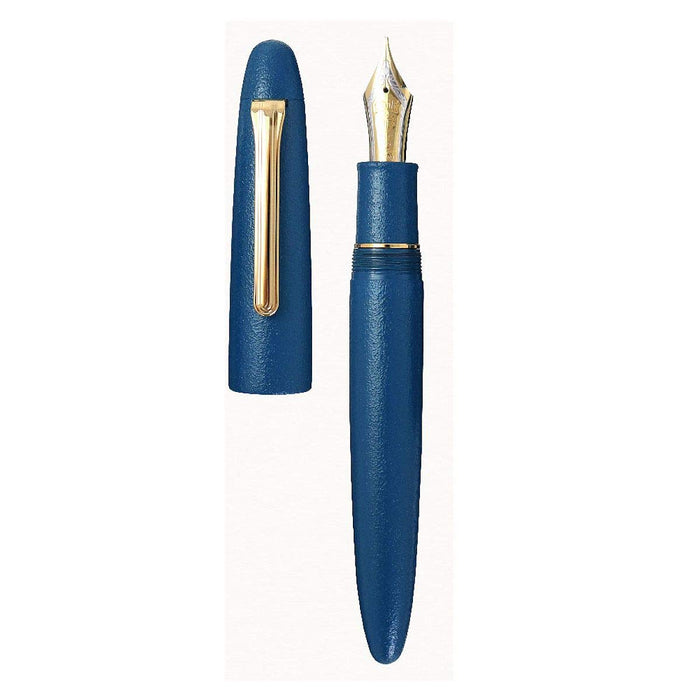 Sailor Fountain Pen Saiga Deep Blue Medium Point - Traditional Lacquer Art Style 10-1584-440