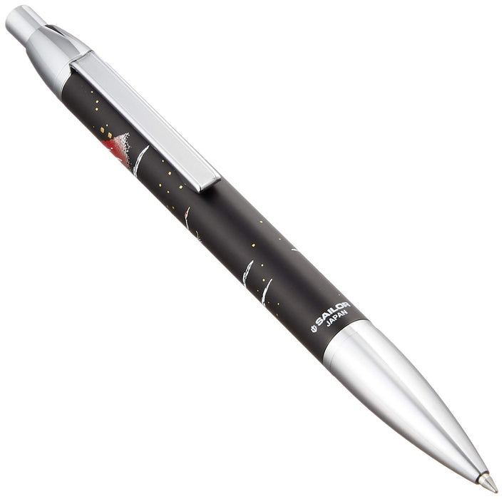 Sailor Fountain Pen,Graceful Makie Mt.Fuji and Crane Design Oil-Based Black Ballpoint Pen