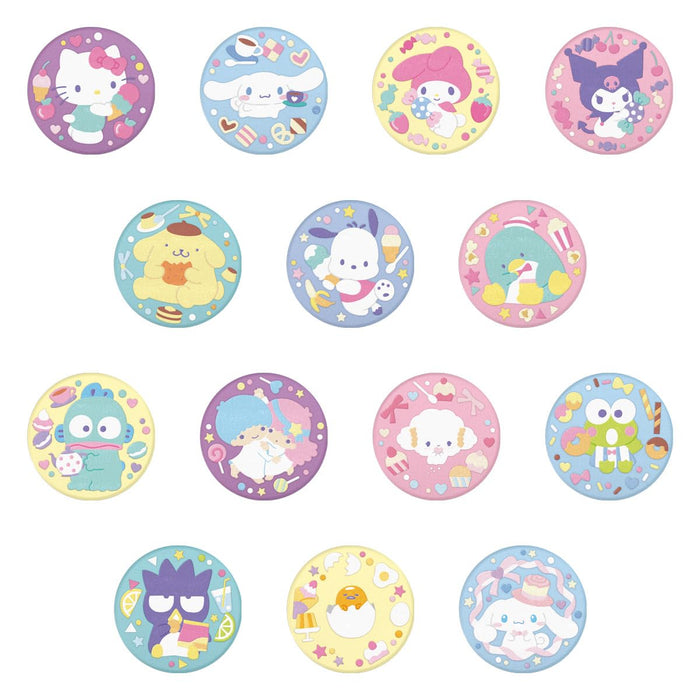 Bandai Sanrio Char Emb Can Badge Biscuit 2 Box 12