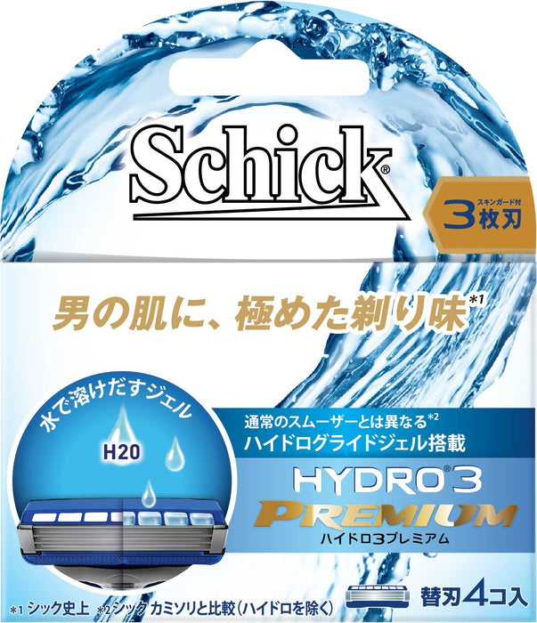 Schick Hydro 3 Premium 3 刀片替换刀片包 4 件