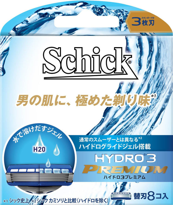 Schick Hydro 3 Premium 3-Blade Replacement Razor Blades 8 Pieces Pack