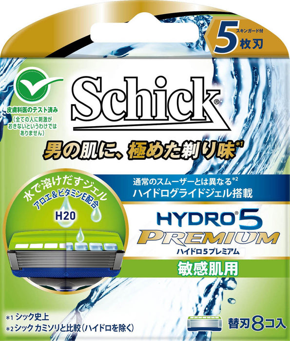 Schick Hydro 5 Premium 5-Blade Sensitive Skin Men's Razor Blades - 8 Pieces