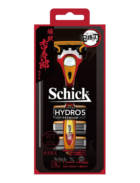 Schick Hydro 5 Premium Rengoku Model Razor +4 Blades Stand & Can Case Demon Slayer