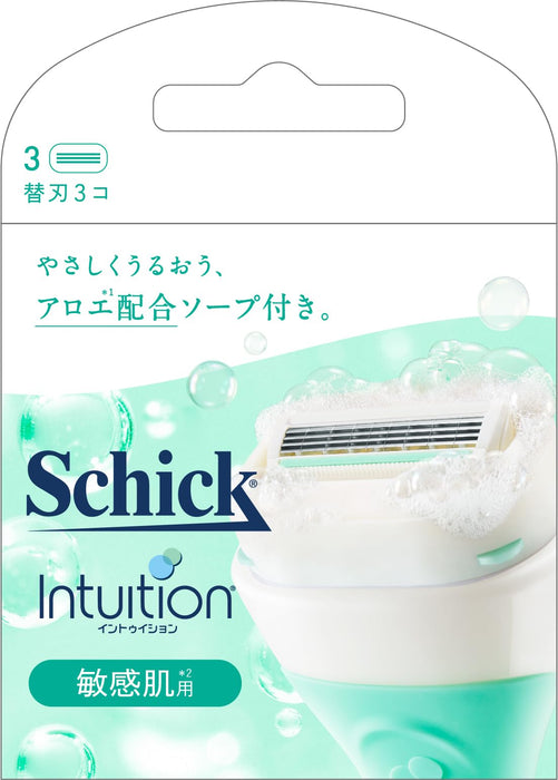 Schick Intuition 敏感肌肤女士剃须刀替换刀片 3 件