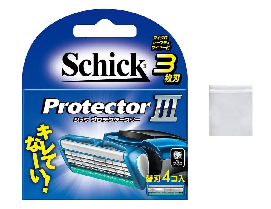 Schick Protector Three - 3 刀片替换包 (4 件) 带便携包