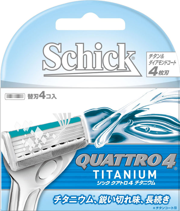 Schick Quattro 4 Titanium 4-Blade Spare Blade Pack 4 Pieces