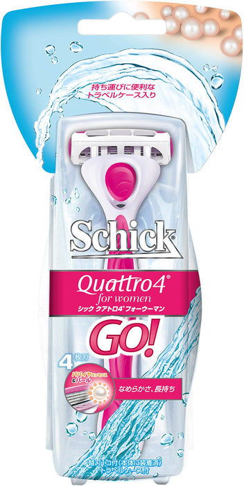 Schick Quattro 4-Blade Women's Razor with 2 Replacement Blades Included