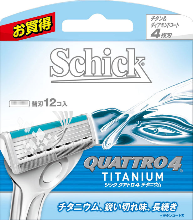 Schick Quattro 钛合金替换刀片 - 4 刀片包 12 件