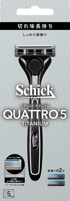 Schick Quattro 5 Titanium Shaving Razor with Holder and Extra Blade