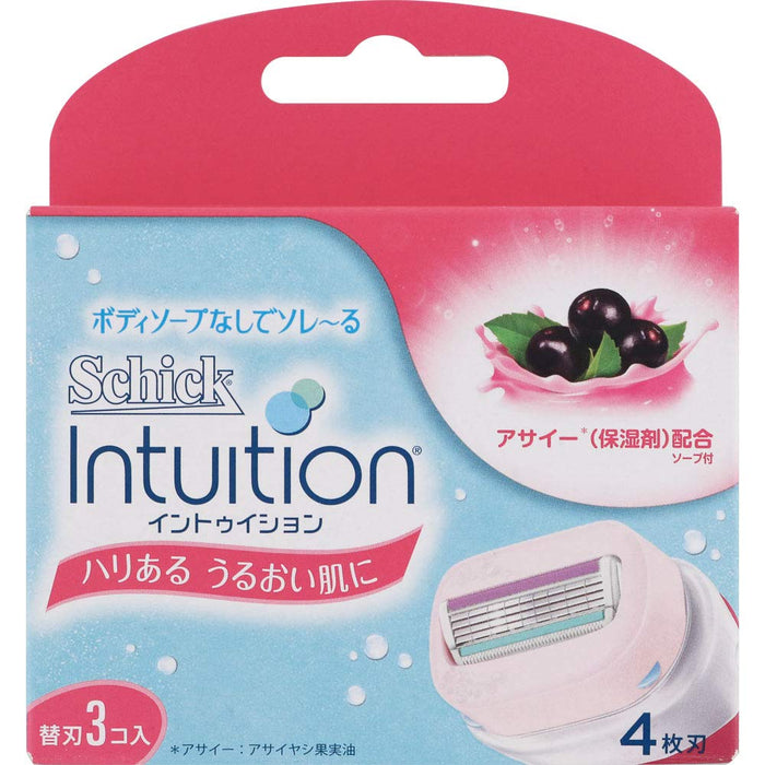 Schick Intuition 女士刮鬍刀片替換零件，緊緻滋潤肌膚（3 件）