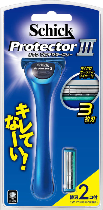 Schick Protector Men's Razor with 3-Blade Holder Includes 3 Safety Wire Blades