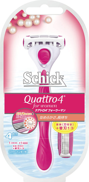 Schick Quattro 4 女士刮鬍刀附 3 個替換刀片