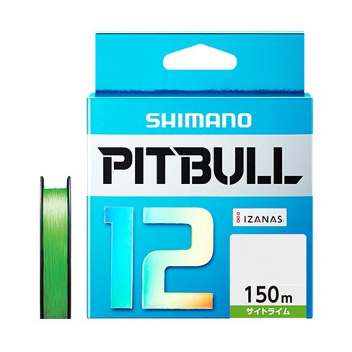 Shimano Pitbull 12 股编织钓鱼线 150 米 0.6 青柠色 13.9 磅