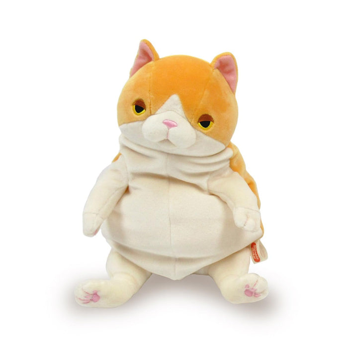 Shinada Global Plush Cat Mochi Series Neko Hachiware Orange Medium 14x14x22 cm