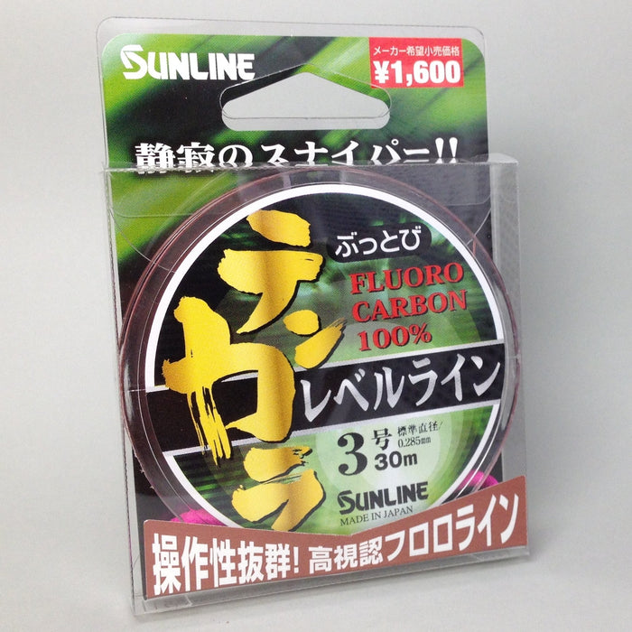 Sunline 氟碳 Buttobi Tenkara 水平线 30 米 #3 橙色钓鱼线