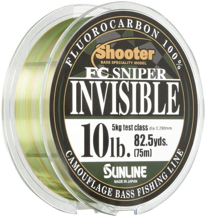 Sunline Fluorocarbon Line Shooter Sniper 75M 10Lb Natural Clear Moss Green