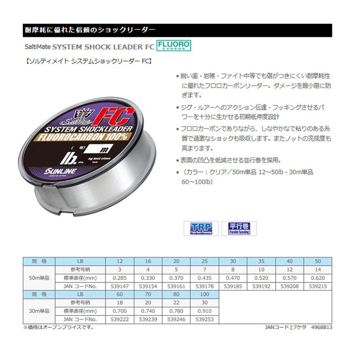 Sunline Harris Soltimate Shock Leader 80 磅 FC 30 米 22 Sunline