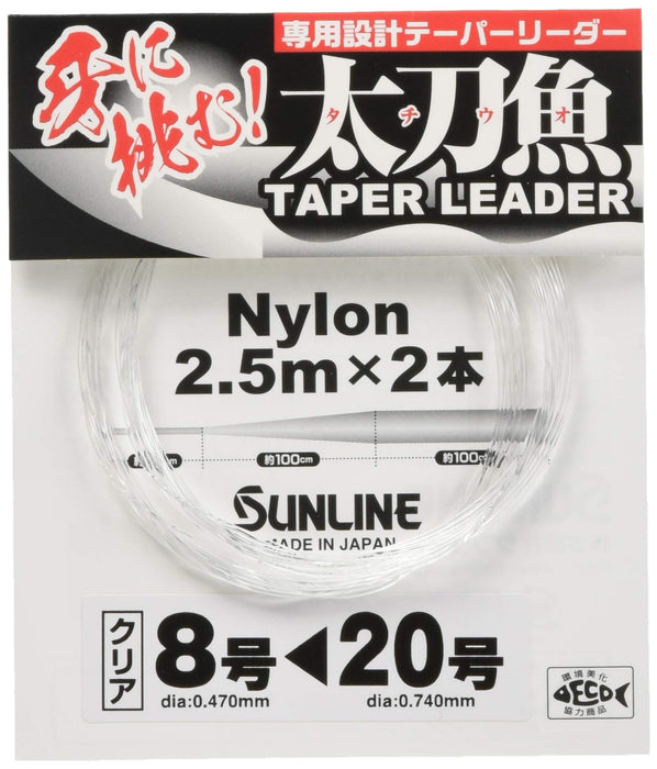 Sunline Hairtail Tapered Nylon Leader 2.5M 8-20 lb Clear