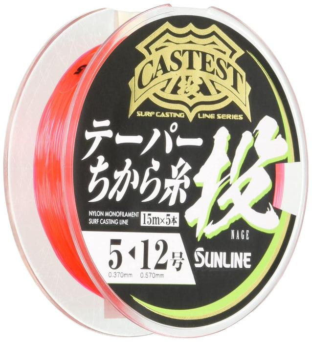 Sunline 尼龍線 Castest Taper Power Casting 螺紋 75M #5-12 紅色