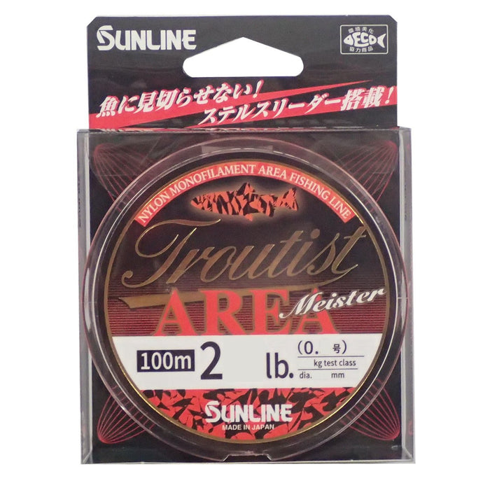 Sunline Troutist Area Meister 尼龍線 100M 0.4 2Lb 閃光橙色