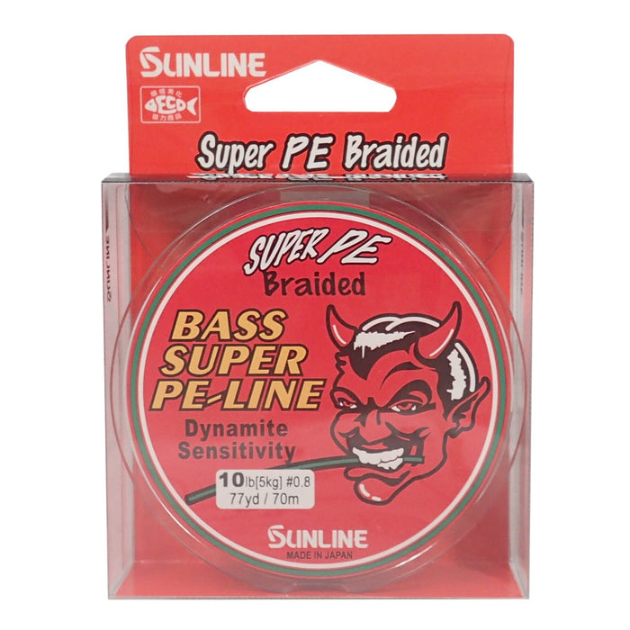 Sunline Pe Line Bass Super 70M 0.8 10 磅深绿色钓鱼线