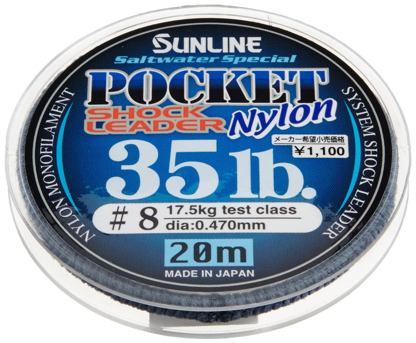 Sunline Shock Leader Saltwater Special Pocket Nylon 20M #8 Natural Clear Leader