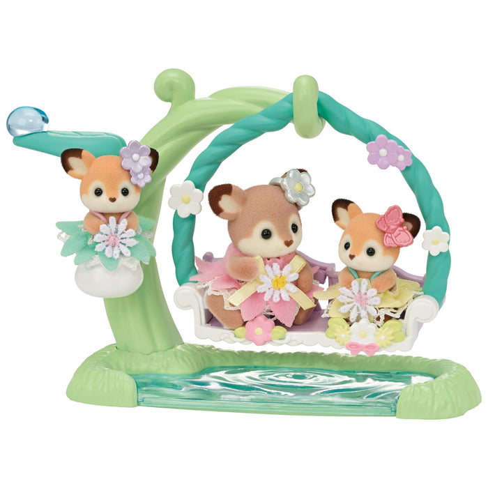 Epoch Sylvanian Families 鹿水边秋千套装 St Mark 认证娃娃屋，适合 3 岁以上儿童