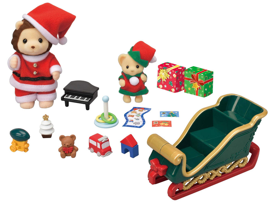 Epoch Sylvanian Families Seasonal Lion Santa Christmas Set SE-206 Certified Toy Dollhouse For Ages 3+