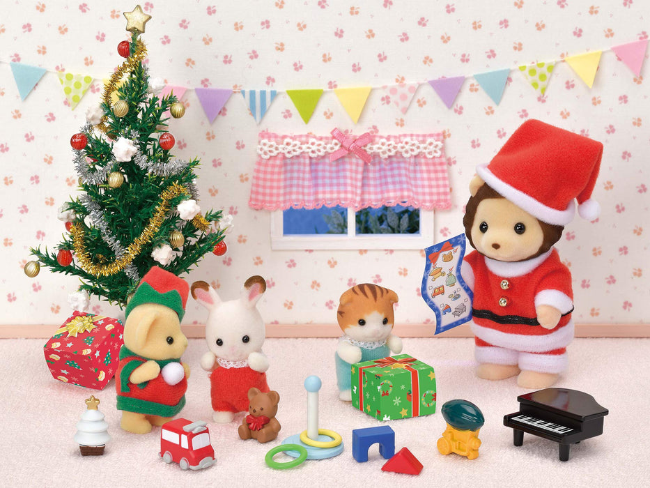 Epoch Sylvanian Families 季節性獅子聖誕老人聖誕套裝 SE-206 認證玩具娃娃屋適合 3 歲以上兒童