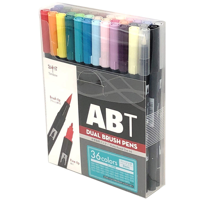 Tombo Dual Brush Pen Set - 36 Basic Colors - Tombow AB-T36CBA