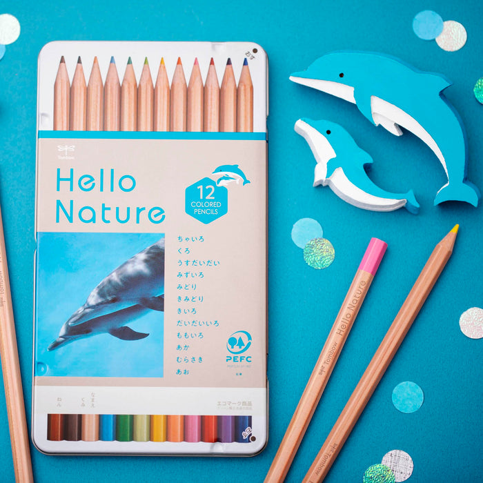 Tombow 12色套裝寬吻海豚主題Hello Nature色鉛筆