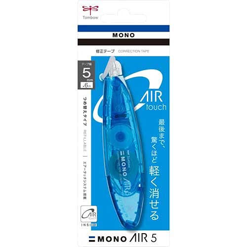 Tombow Mono Air Correction Tape Pen Blue Pack of 5