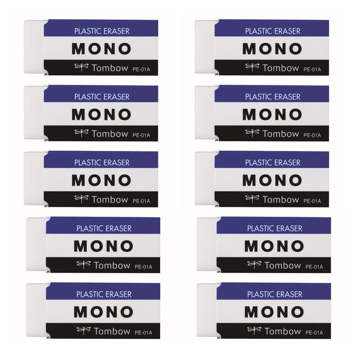 Tombow Mono PE01 Eraser Set Pack of 10 Pieces