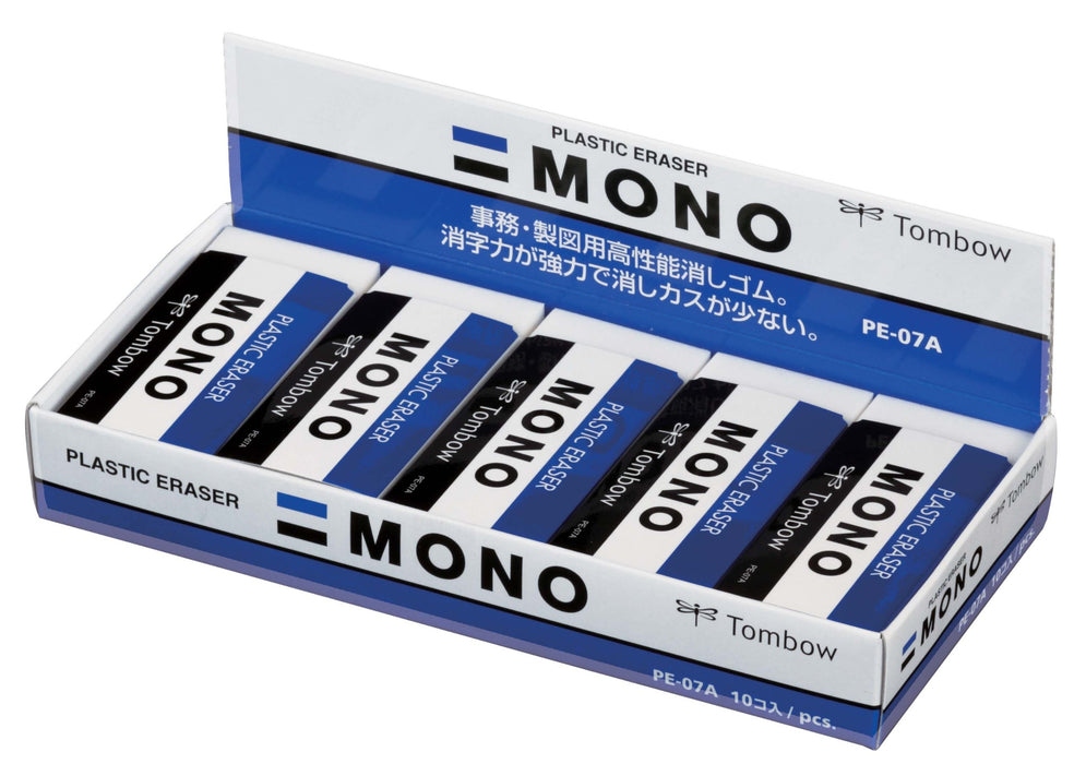 Tombow Mono Eraser PE07 - Pack of 10 Pieces Premium Quality Erasers by Tombow