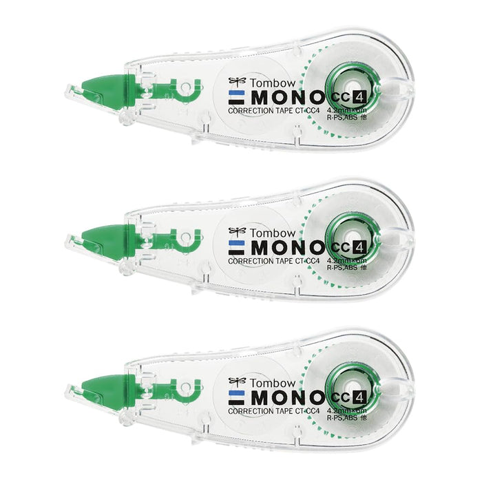 Tombow Mono CC 铅笔修正带 4.2mm 尺寸 3 件装