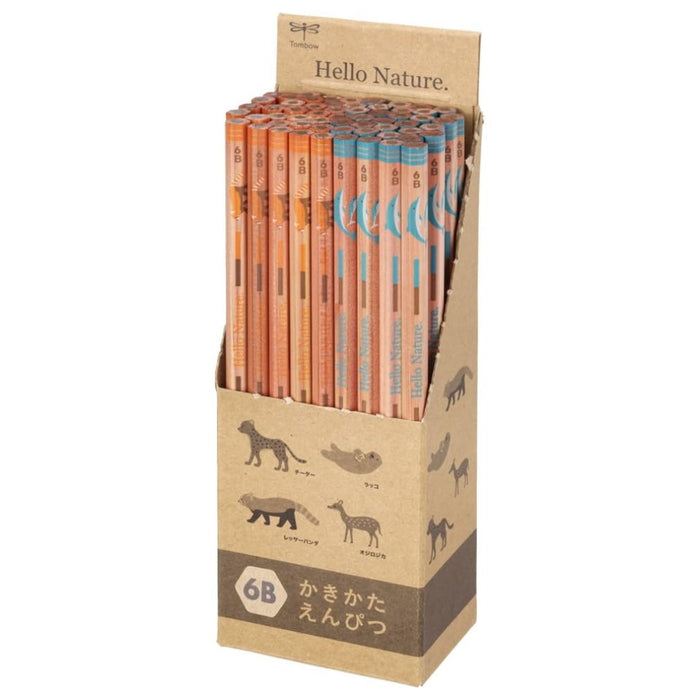 Tombow 935S Pencil Set 6B Drawing Pencils Hello Nature Animal Pattern 60 Pieces