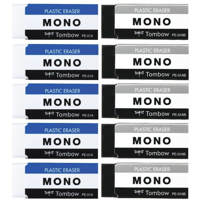 Tombow Mono Pe01 Pencil Eraser - 2 Colors Pack of 10 Jca-063Az Series